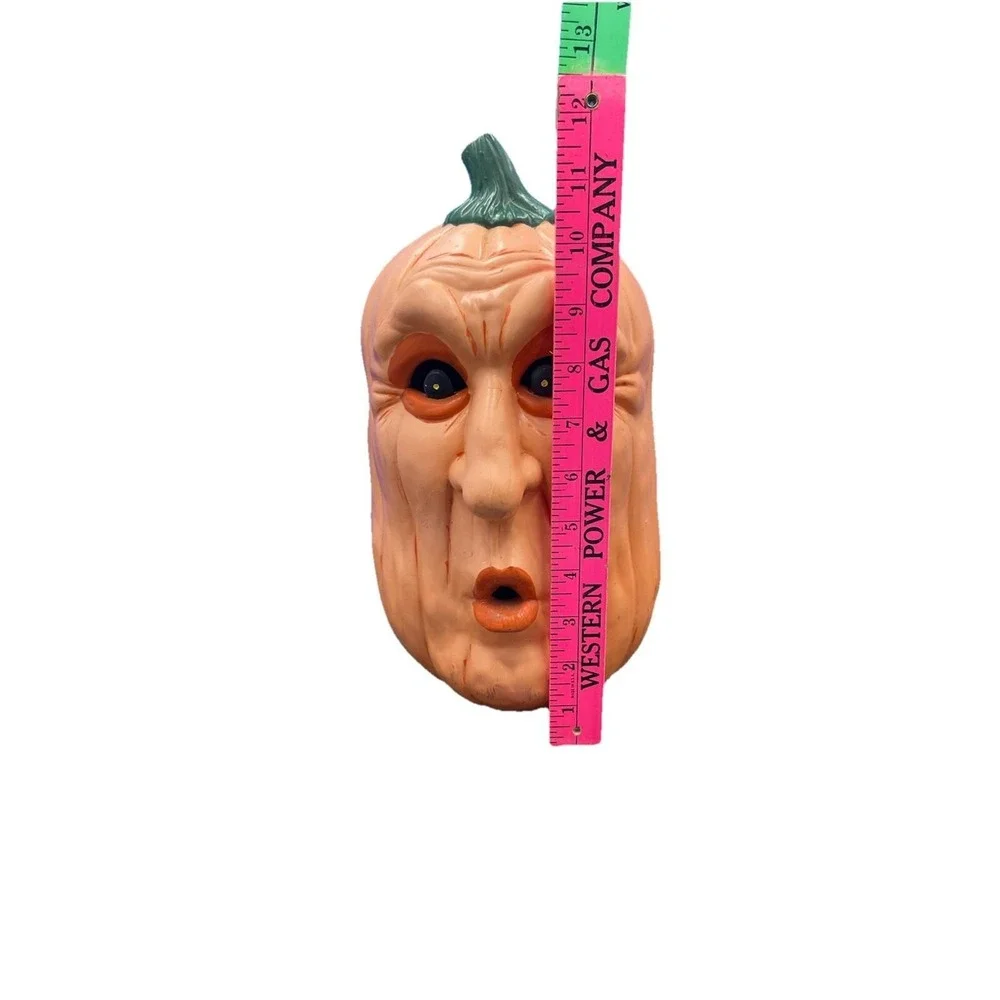 VTG Ceramic Light Up Pumpkin Scary Face‎ Jack-O-Lantern Halloween 12 Needs Light